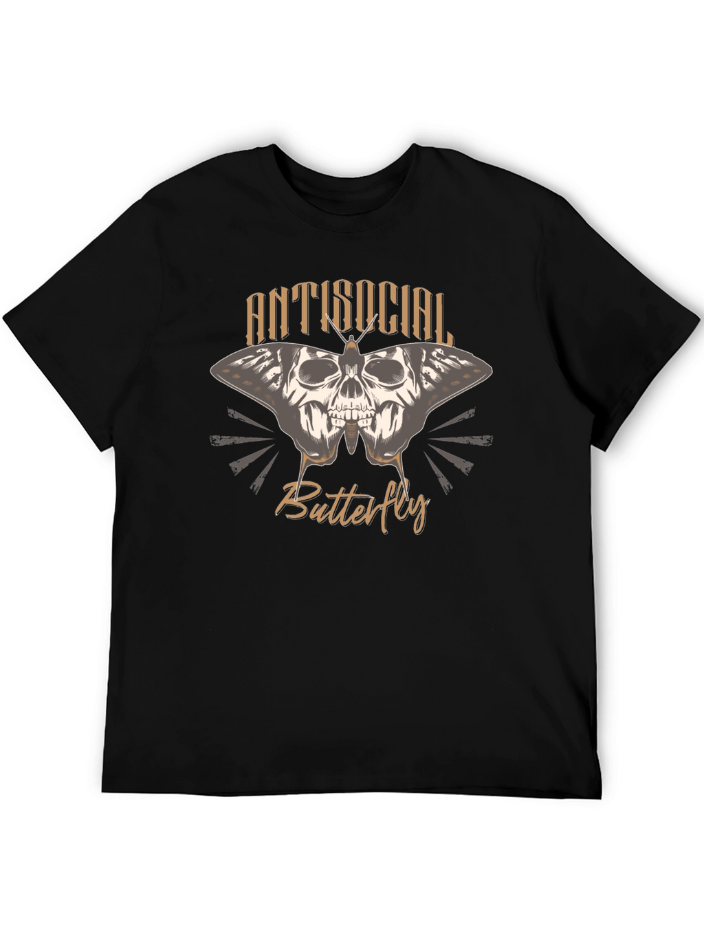 Antisocial Butterfly Skull Graphic T-Shirt