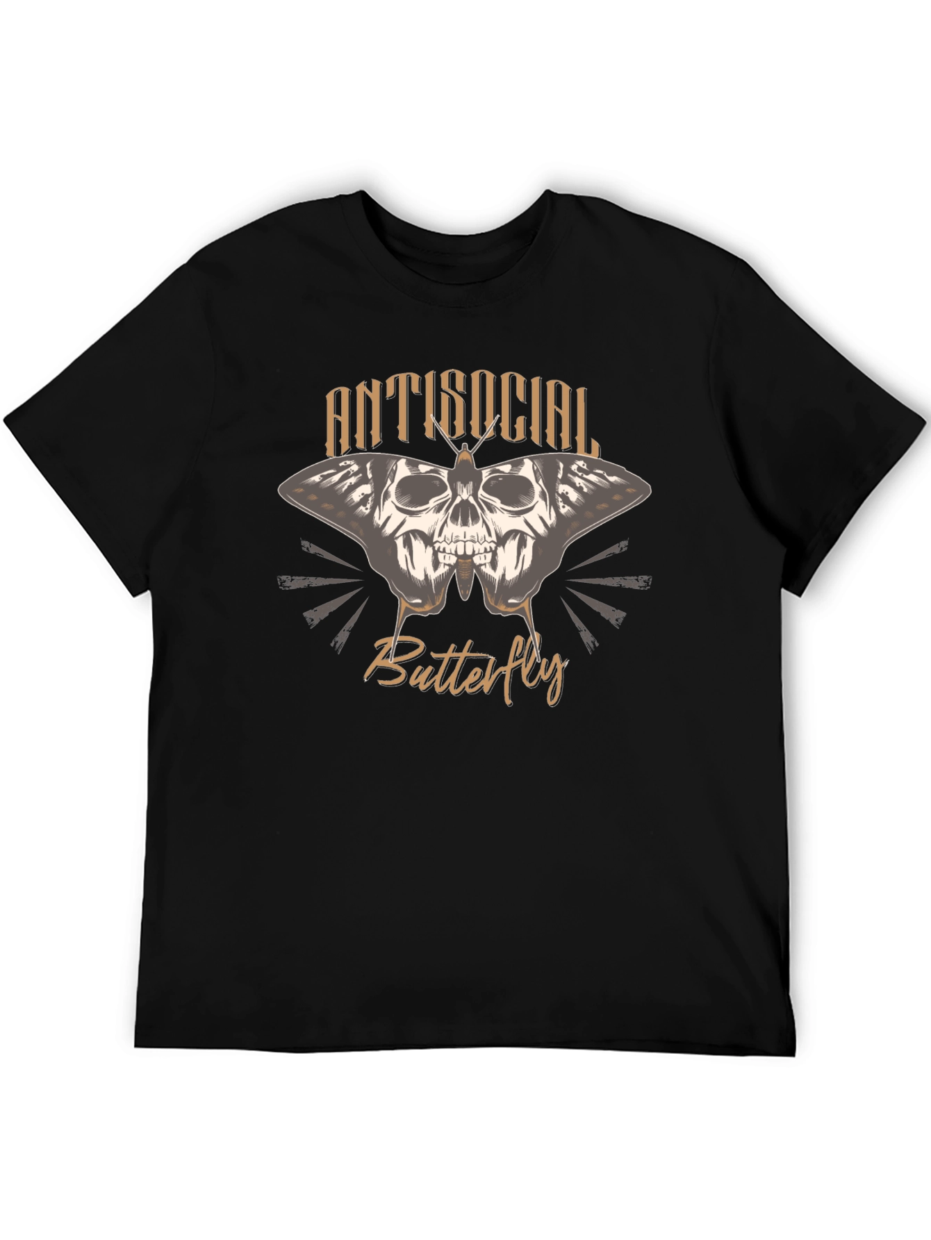 Antisocial Butterfly Skull Graphic T-Shirt