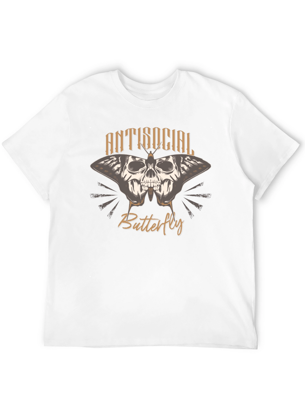 Antisocial Butterfly Skull Graphic T-Shirt