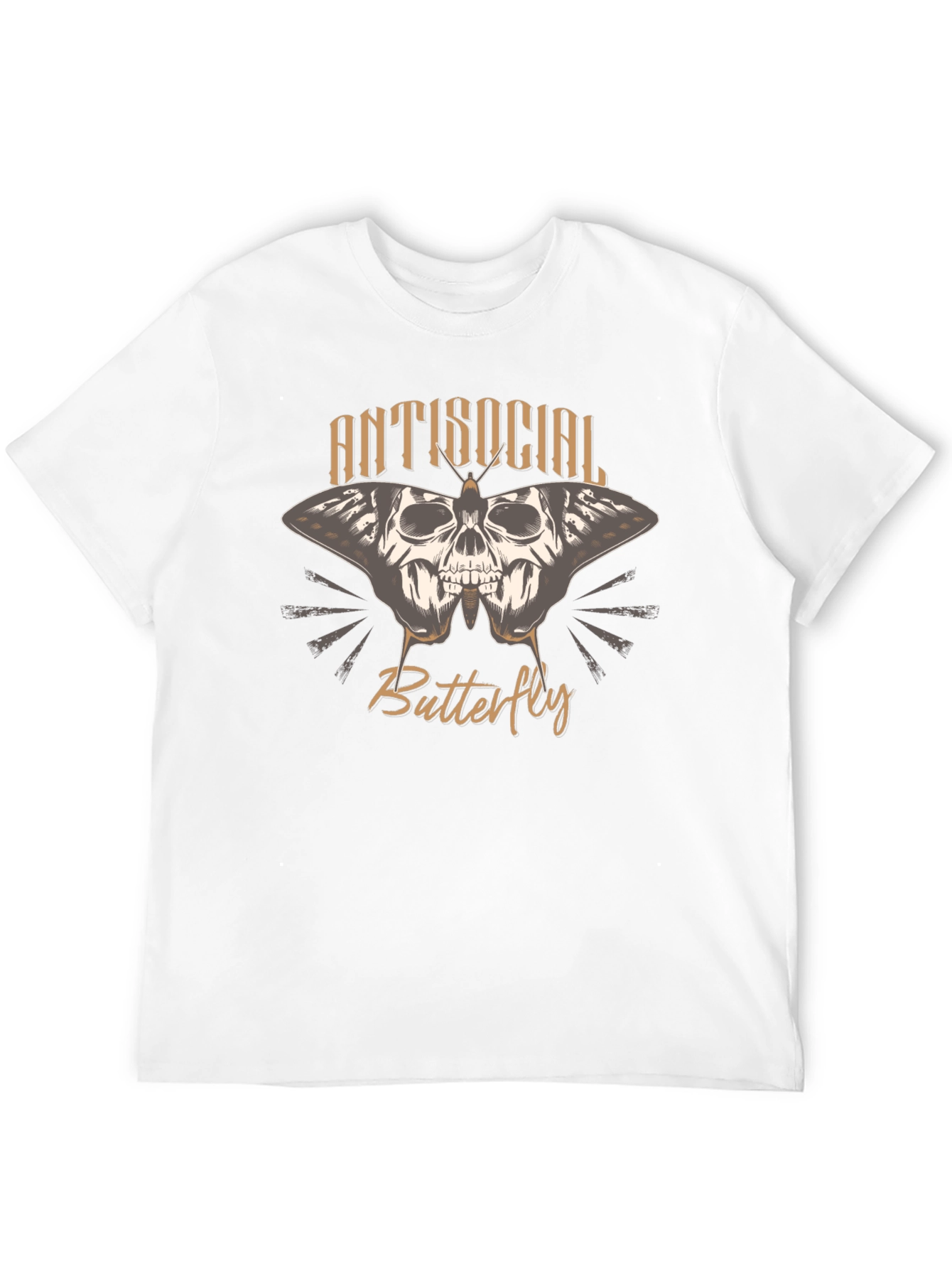 Antisocial Butterfly Skull Graphic T-Shirt