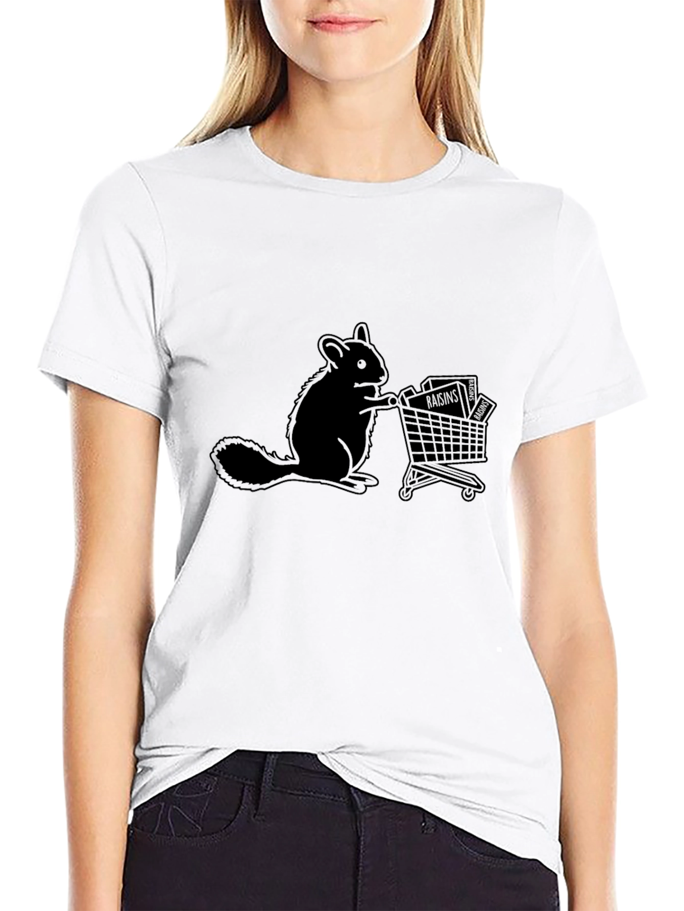 Squirrel Shopping Spree Graphic Tee - Black