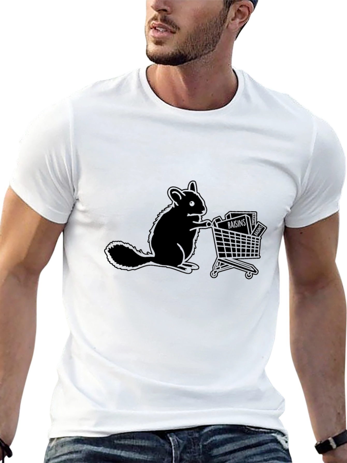 Squirrel Shopping Spree Graphic Tee - Black