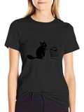 Squirrel Shopping Spree Graphic Tee - Black
