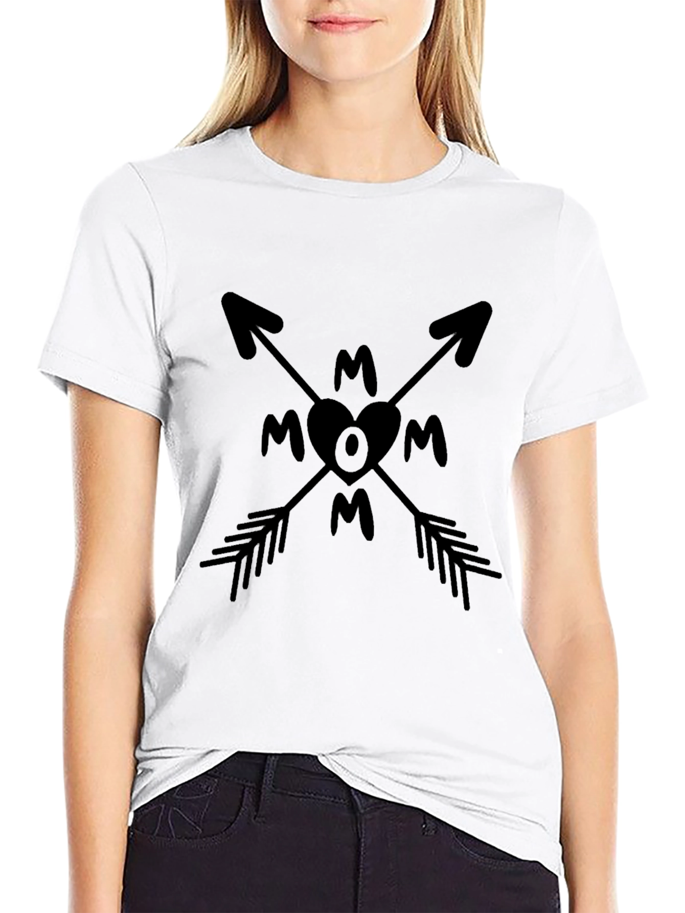 Mom Arrow Heart Graphic T-Shirt