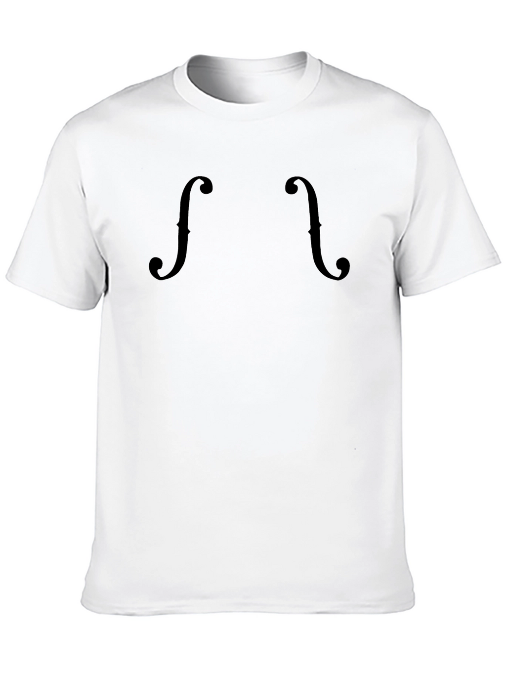 Stylish Black Violin F-Hole Graphic Tee