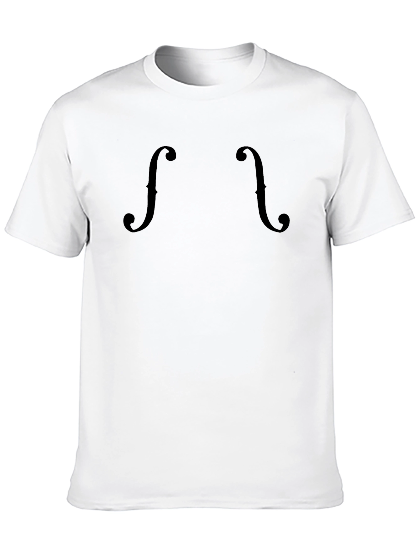 Stylish Black Violin F-Hole Graphic Tee
