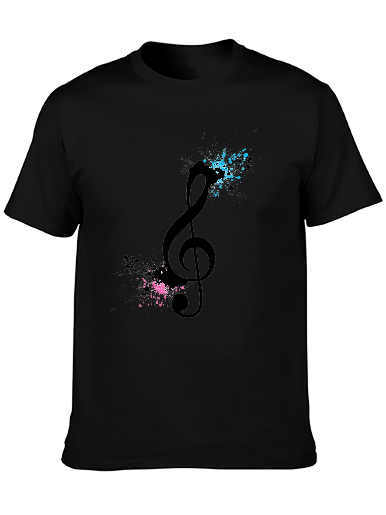 Musical Clef Graphic Tee - Mens Black T-Shirt