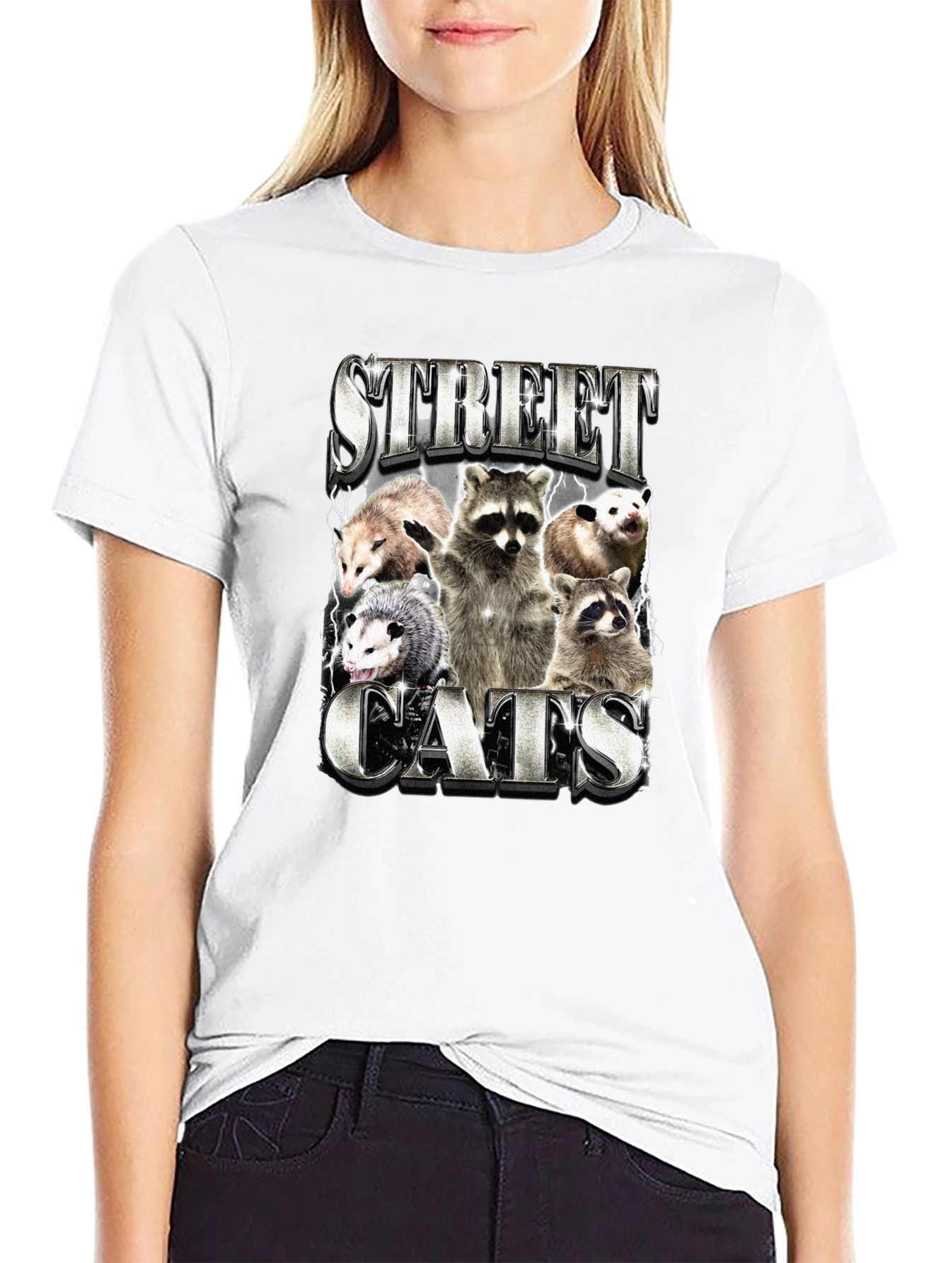 Street Cats Graphic Tee - Raccoons & Opossums