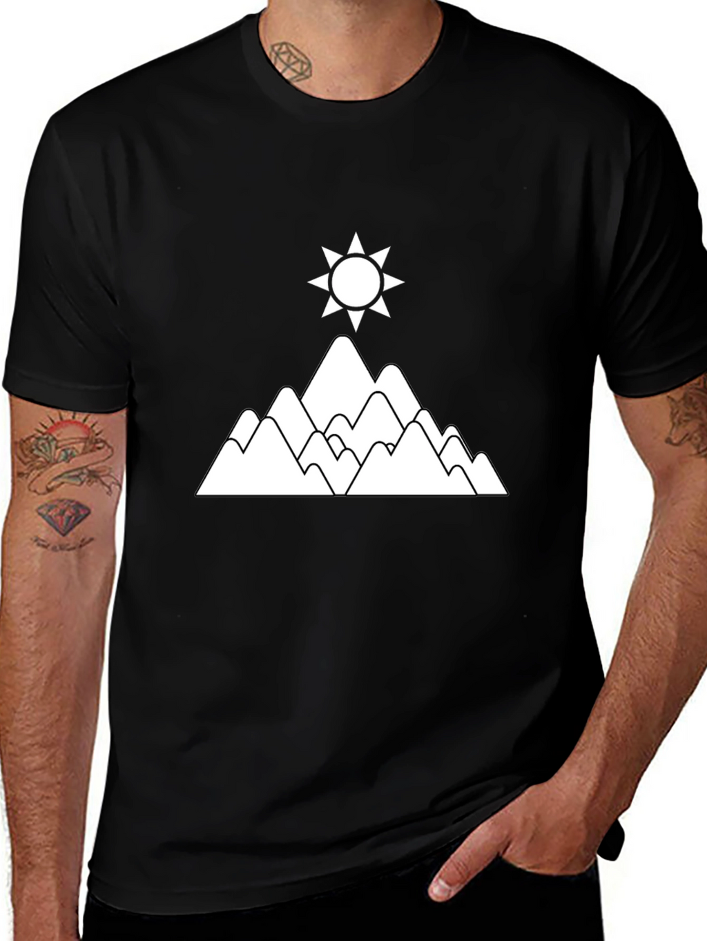 Mountain & Sun Graphic T-Shirt - Black
