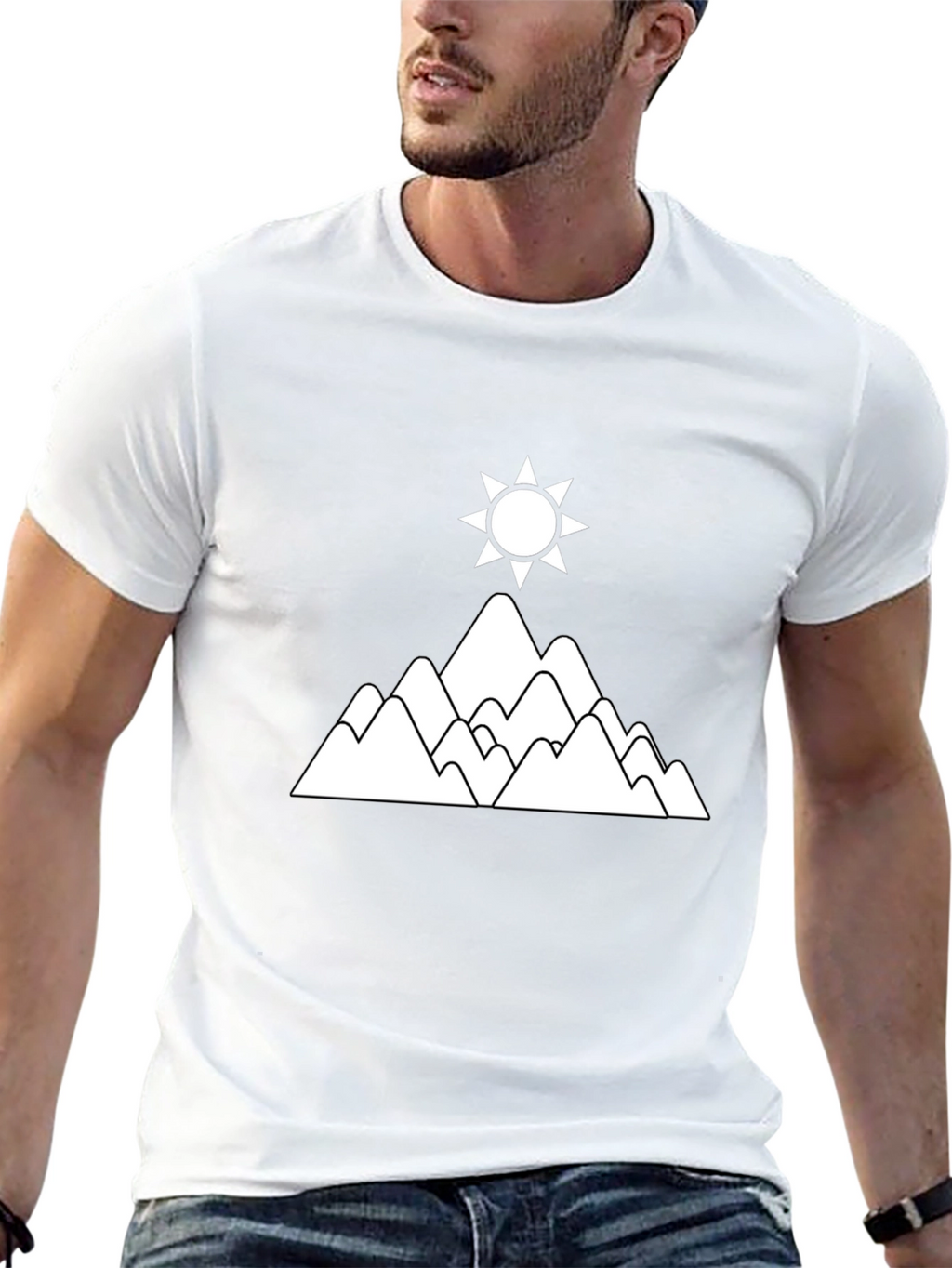 Mountain & Sun Graphic T-Shirt - Black