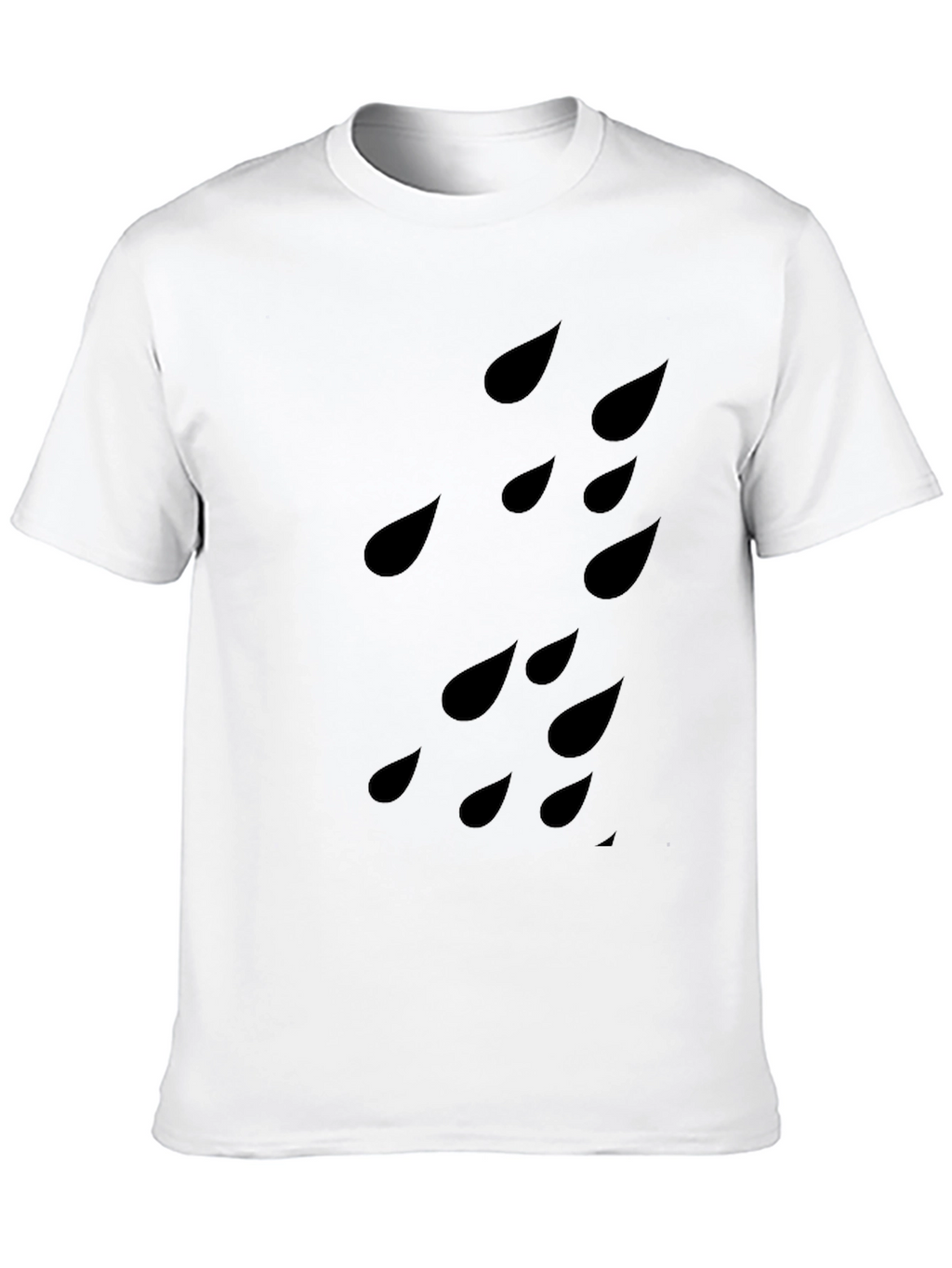 Raindrop Patterned Black T-Shirt