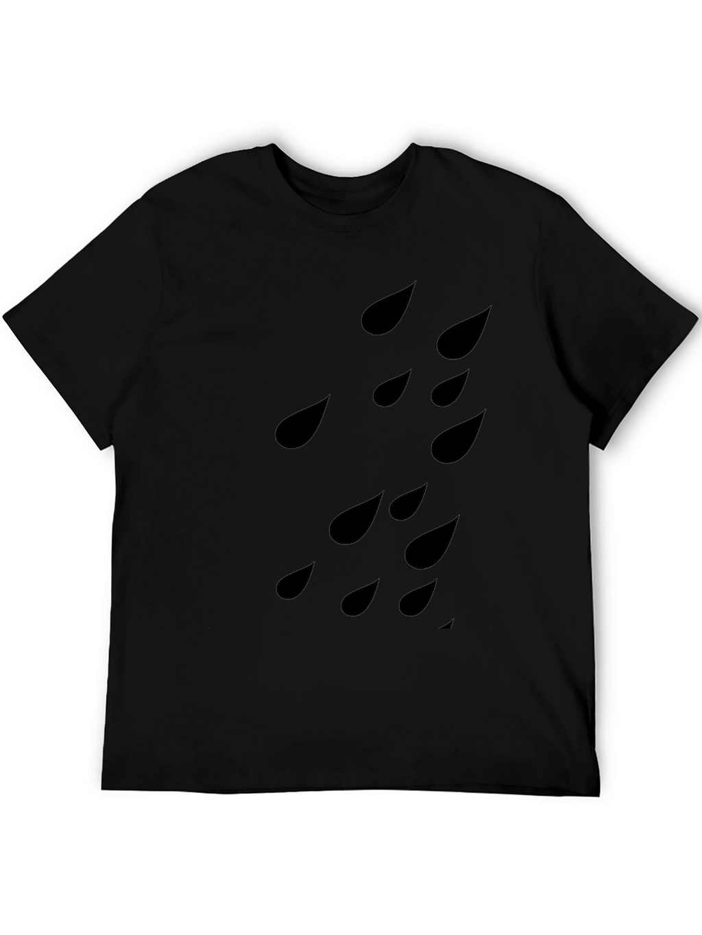 Raindrop Patterned Black T-Shirt