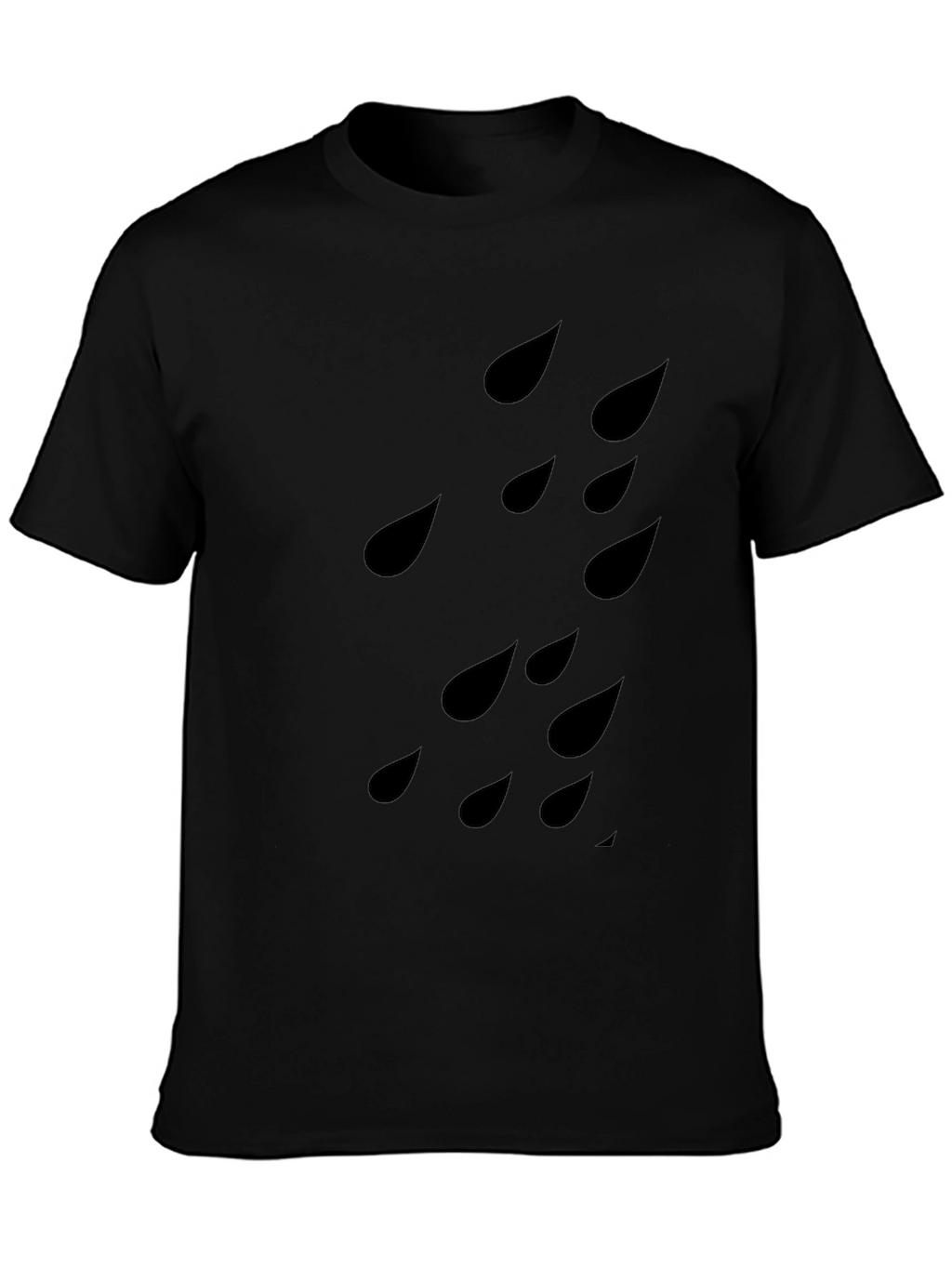 Raindrop Patterned Black T-Shirt