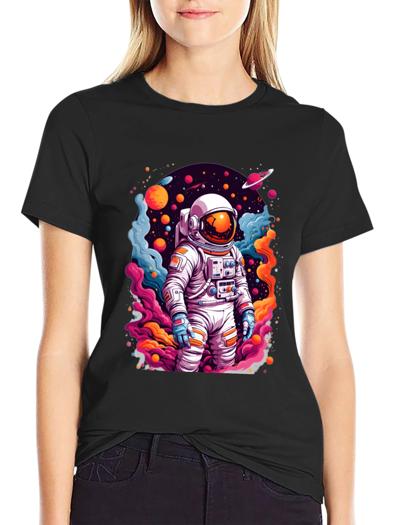 Astronaut in Space T-Shirt - Vibrant Graphic Tee