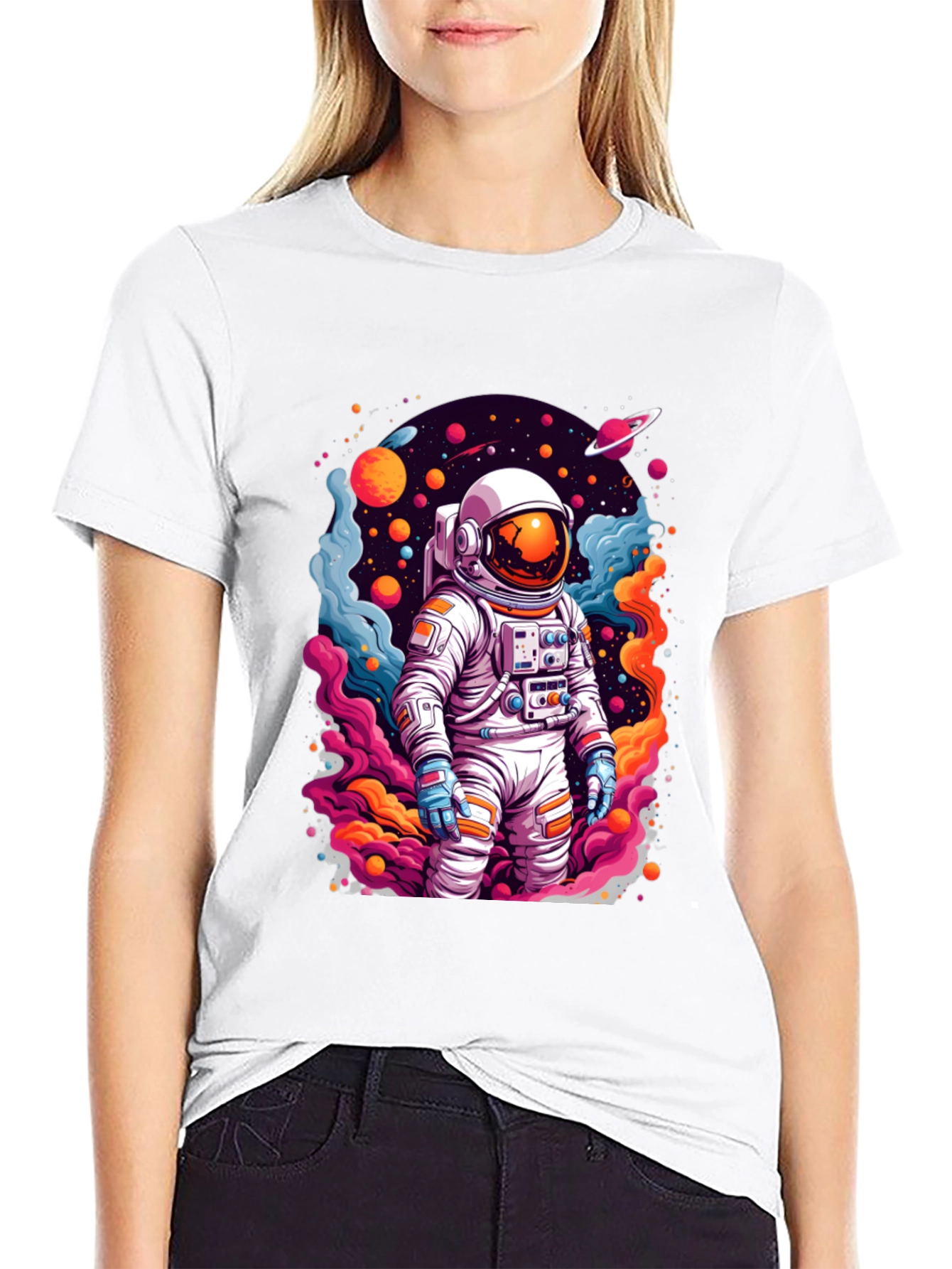 Astronaut in Space T-Shirt - Vibrant Graphic Tee