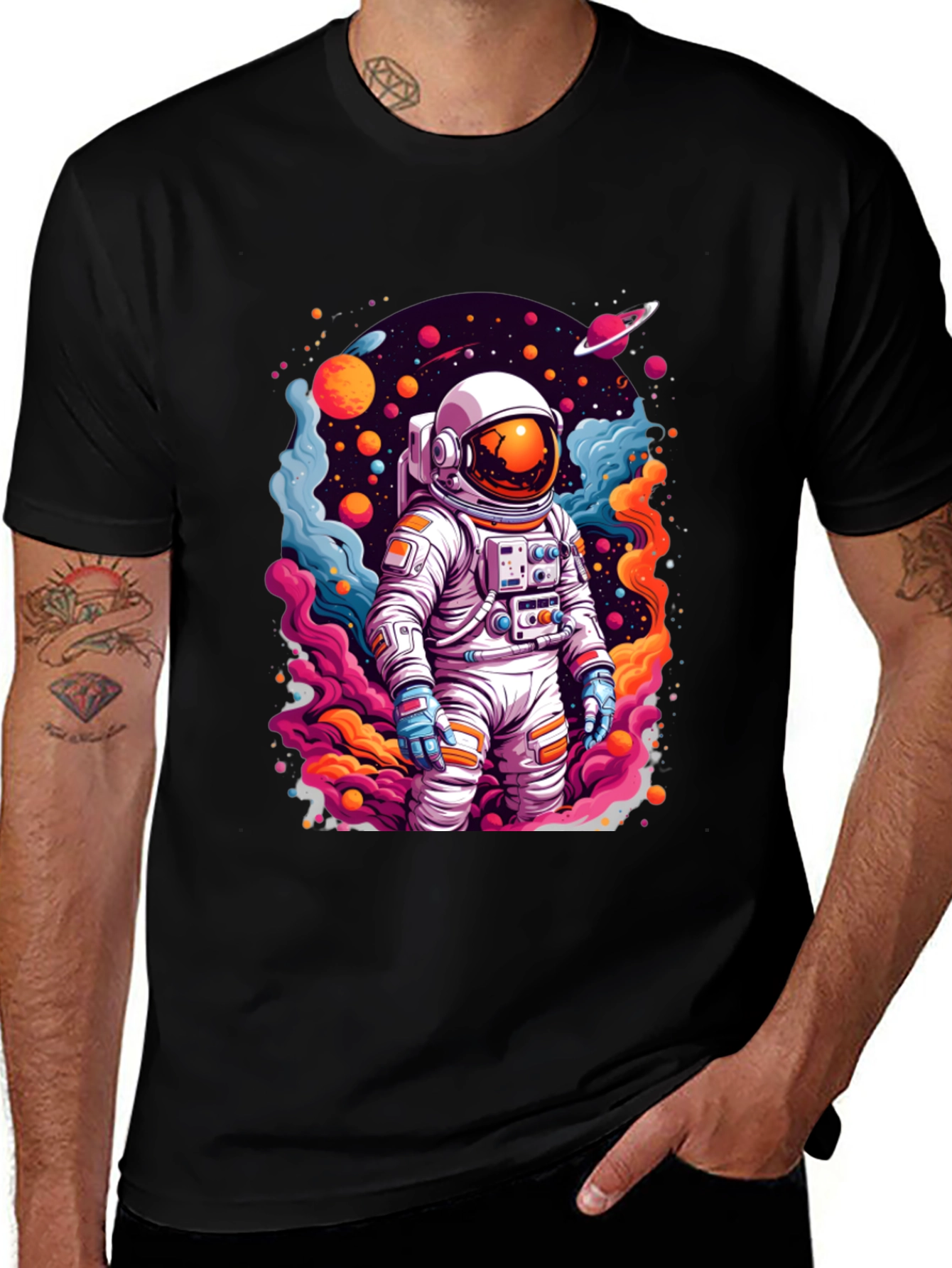 Astronaut in Space T-Shirt - Vibrant Graphic Tee