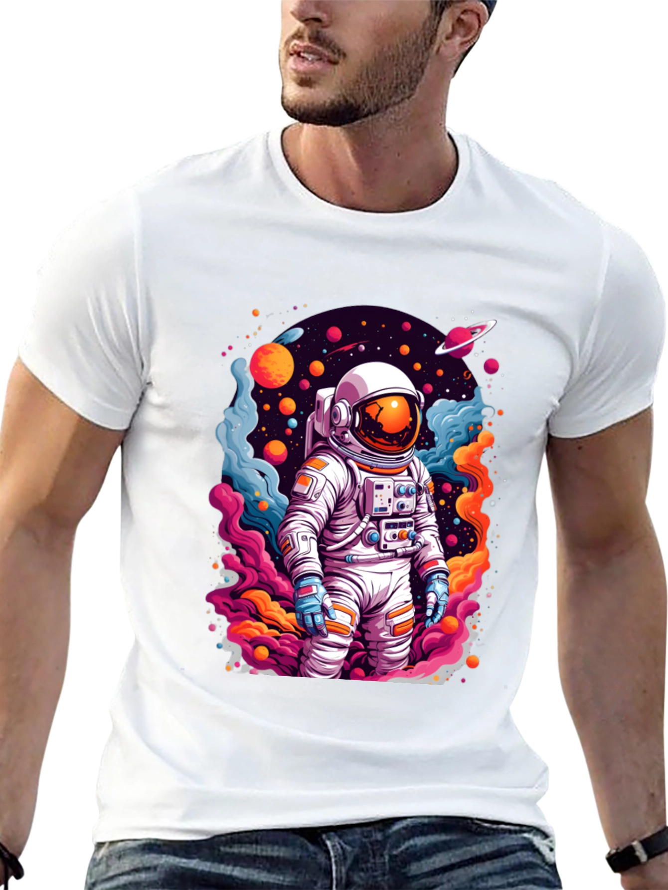 Astronaut in Space T-Shirt - Vibrant Graphic Tee