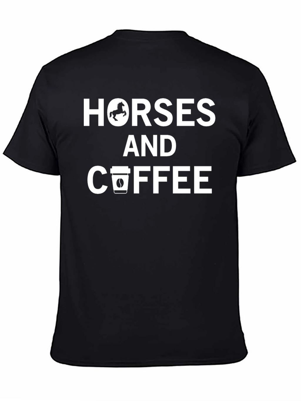 Horses and Coffee Black Graphic Tee
