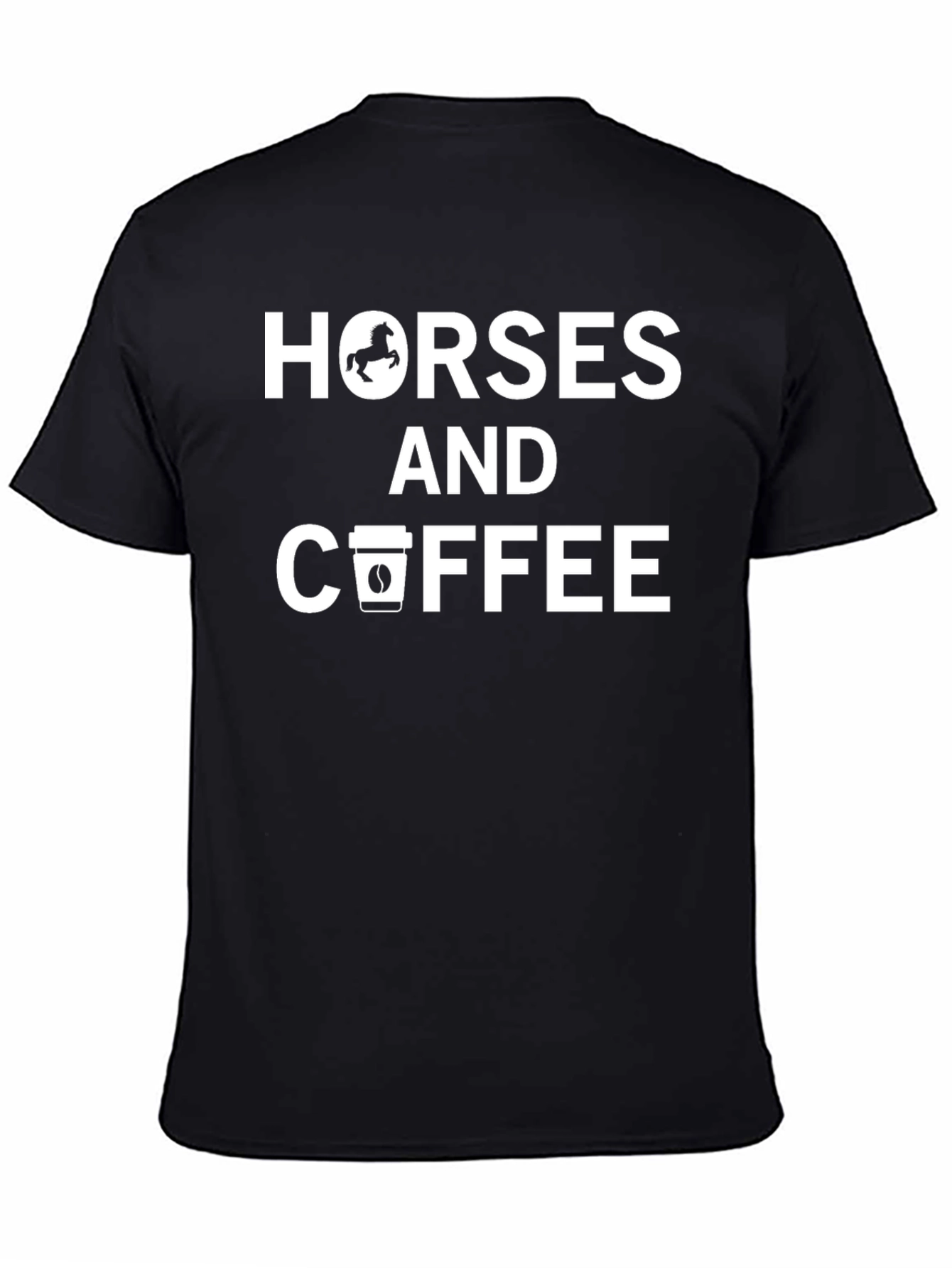 Horses and Coffee Black Graphic Tee