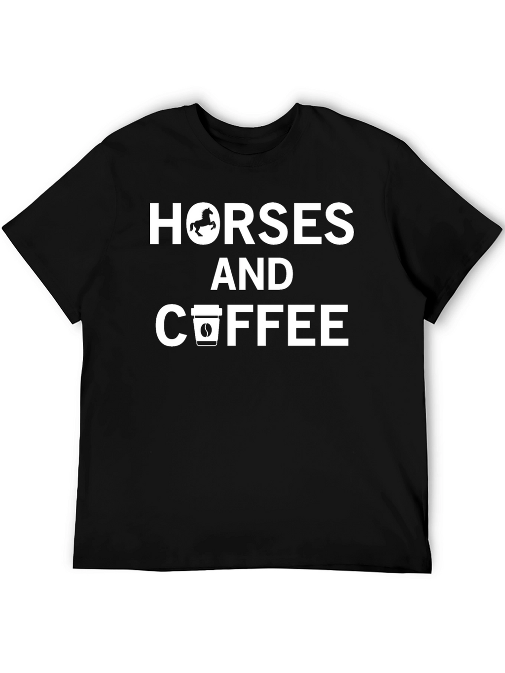 Horses and Coffee Black Graphic Tee