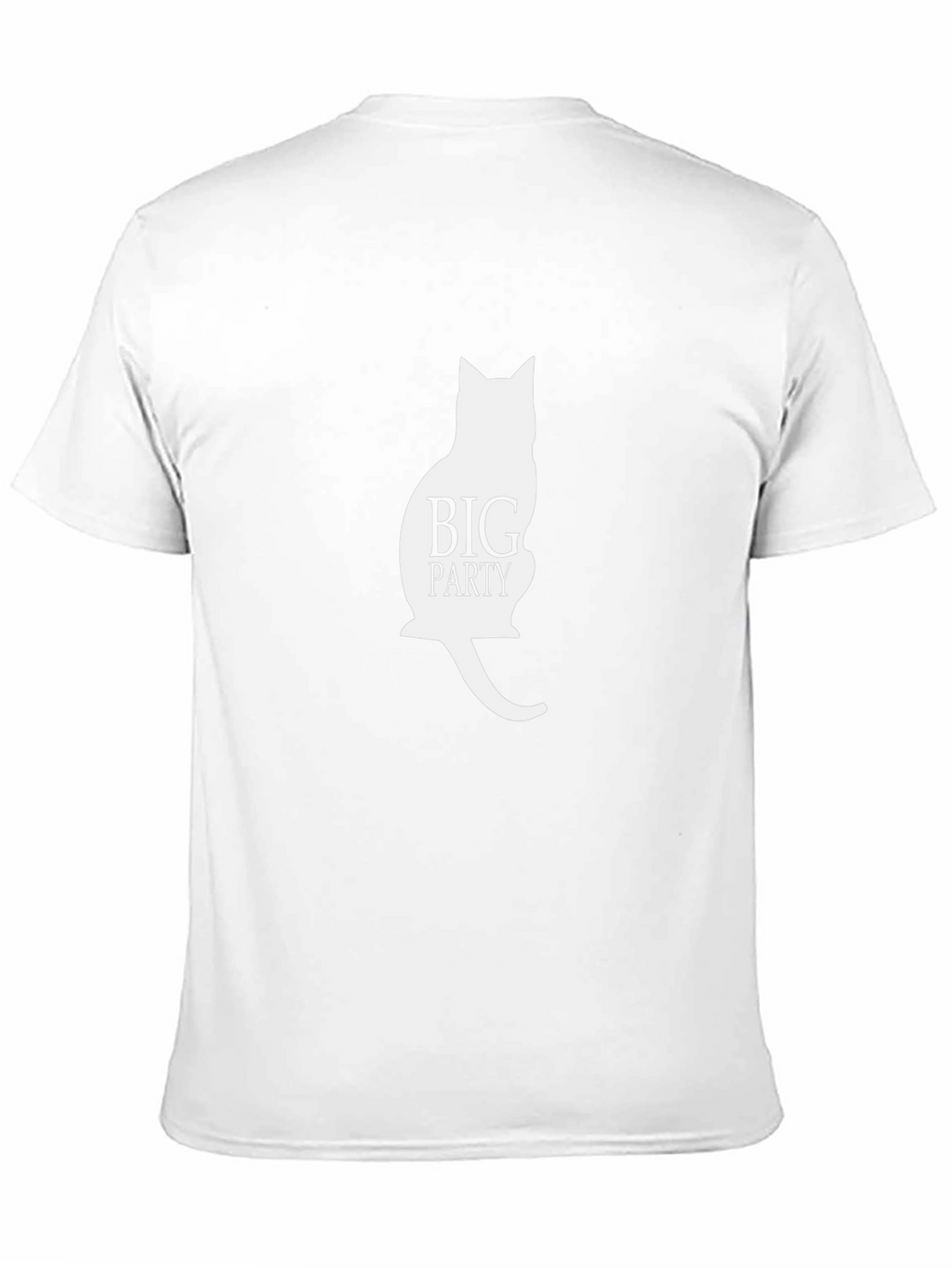 Big Party Cat Silhouette Black T-Shirt