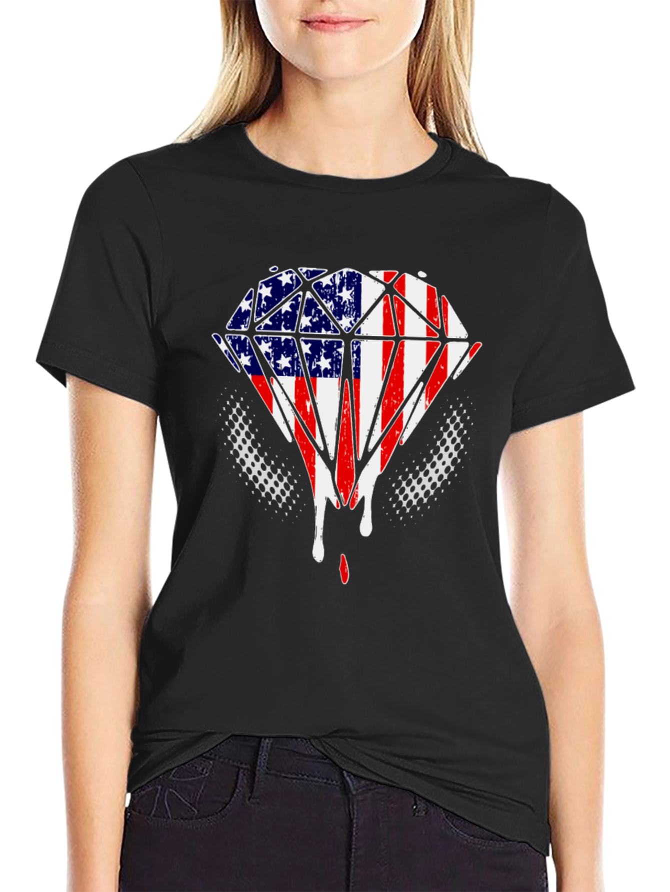 American Flag Diamond T-Shirt