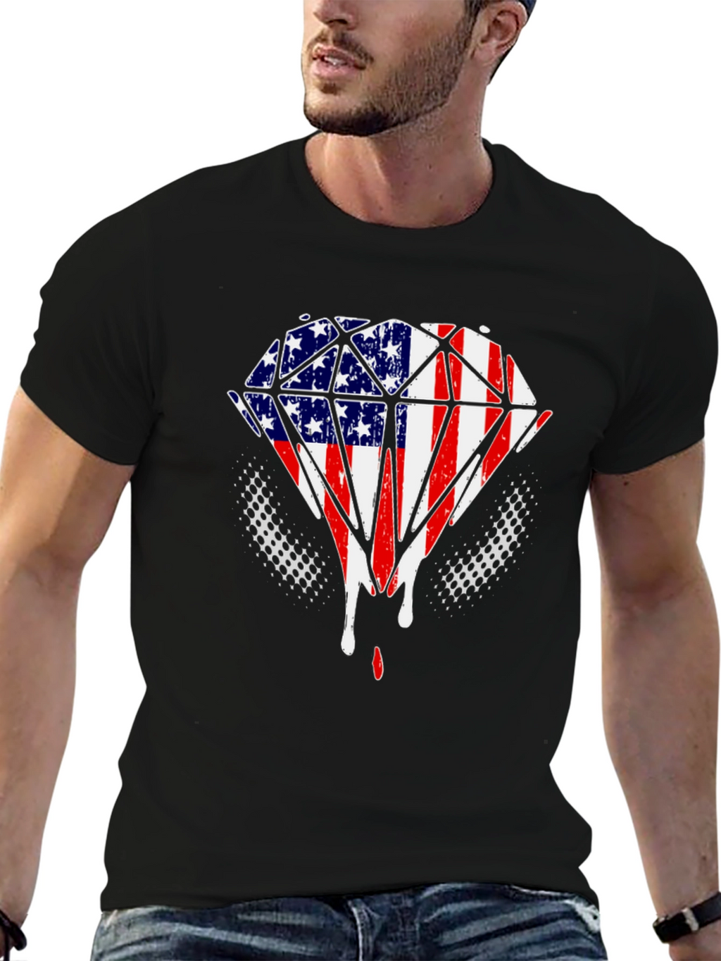 American Flag Diamond T-Shirt