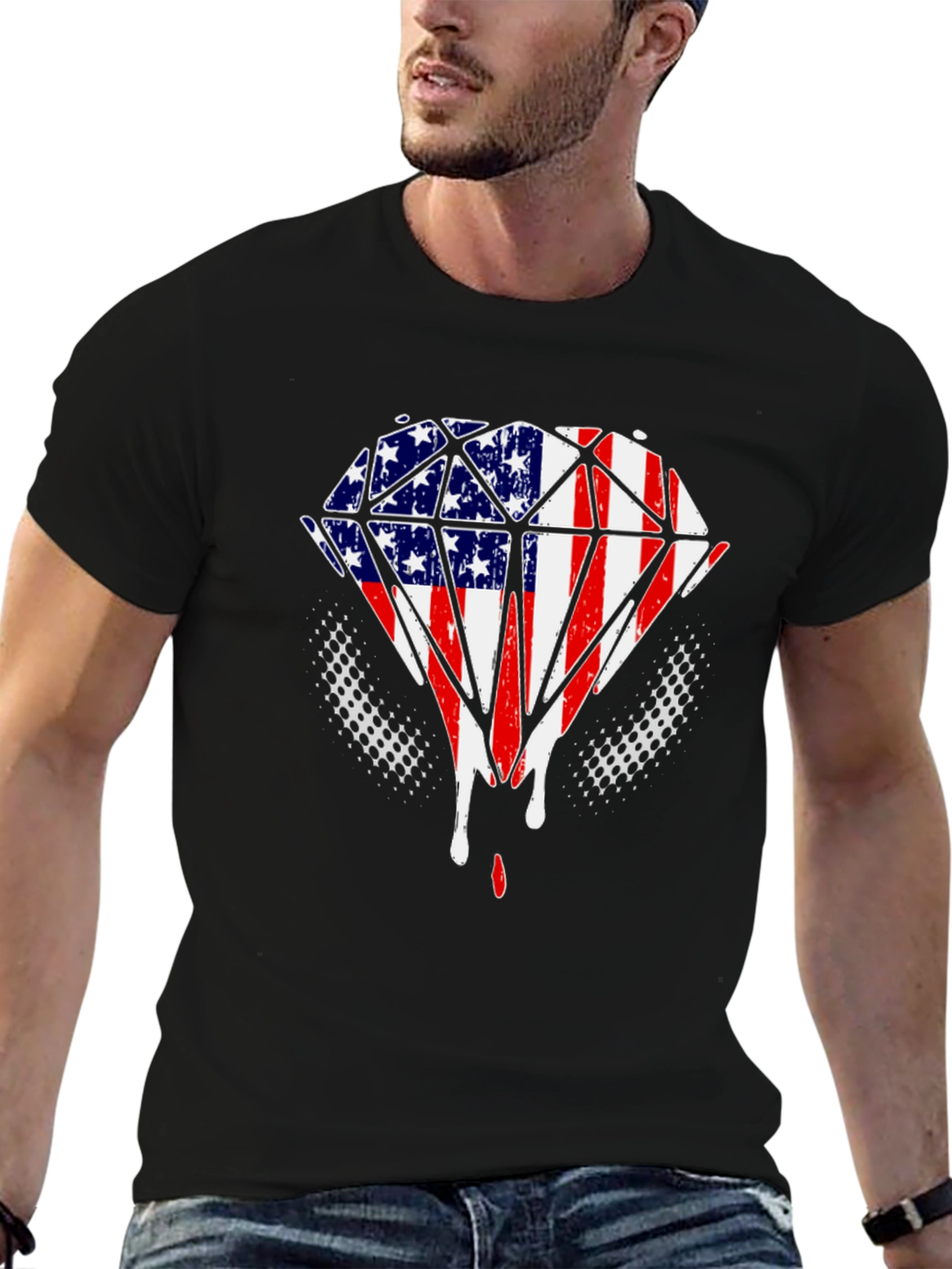 American Flag Diamond T-Shirt