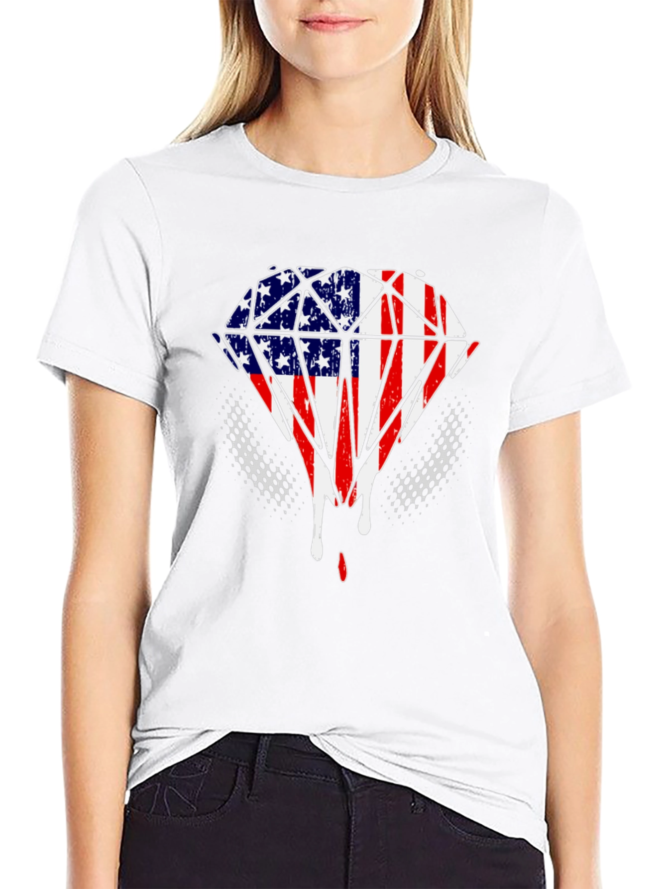 American Flag Diamond T-Shirt