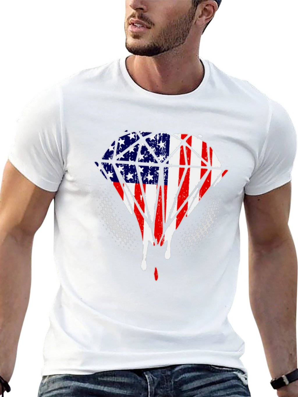 American Flag Diamond T-Shirt