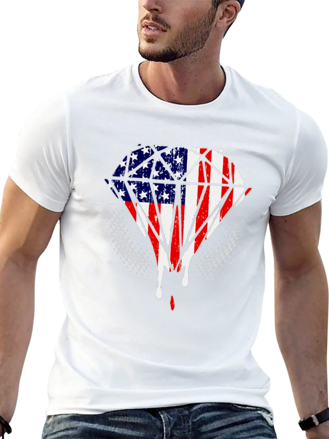 American Flag Diamond T-Shirt