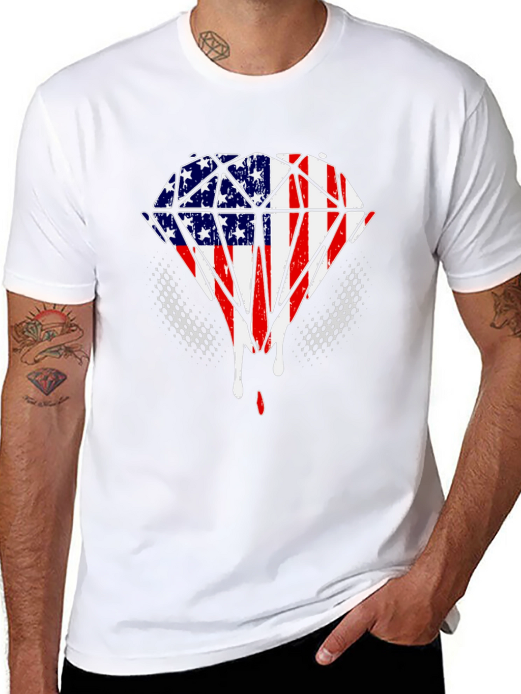 American Flag Diamond T-Shirt