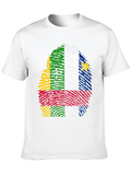 Central African Republic Flag Fingerprint T-Shirt