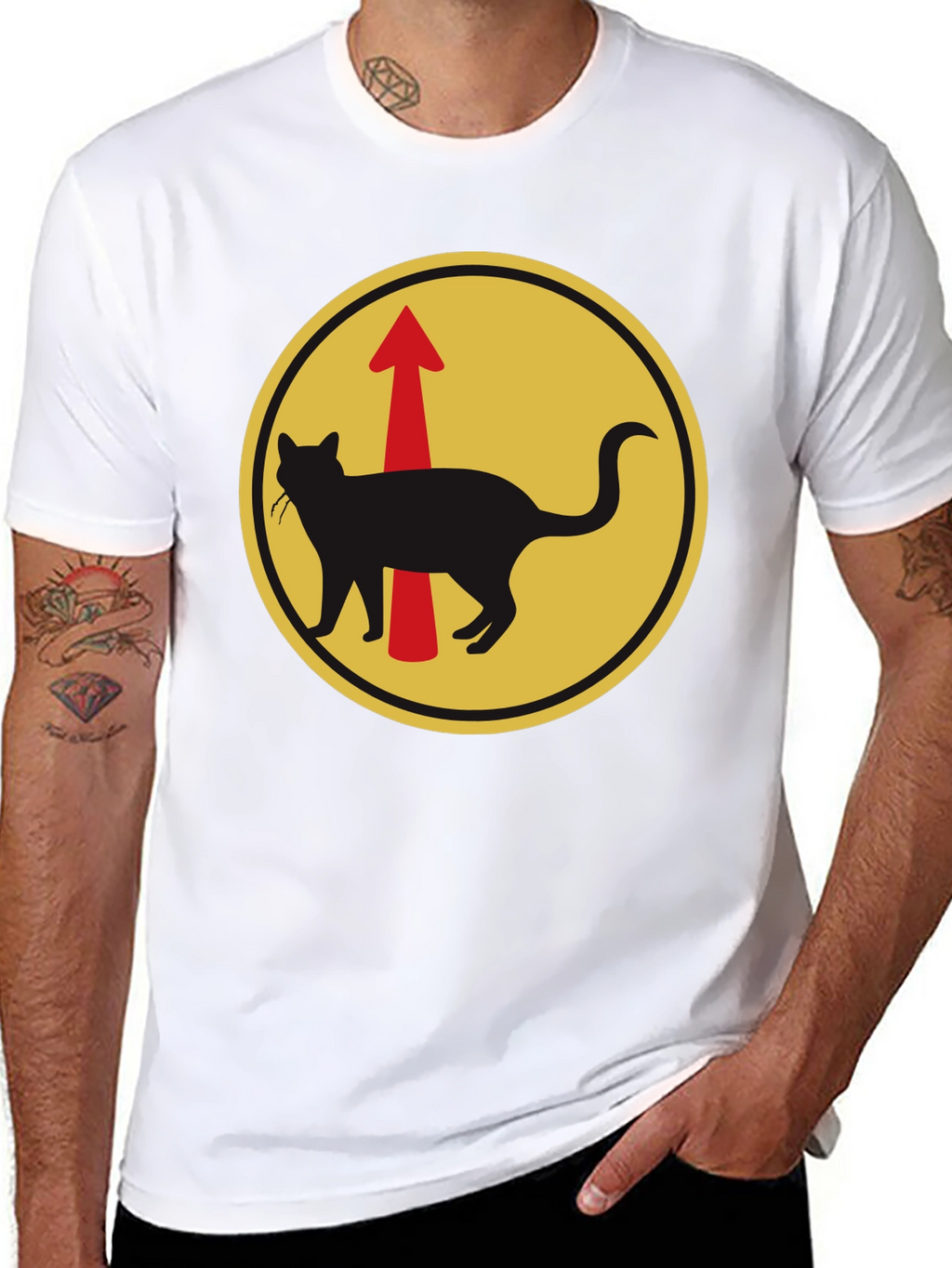 Cat Arrow T-Shirt - Black Unique Design