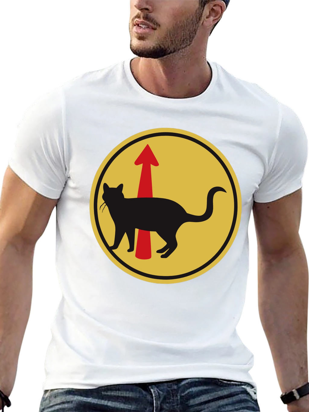 Cat Arrow T-Shirt - Black Unique Design