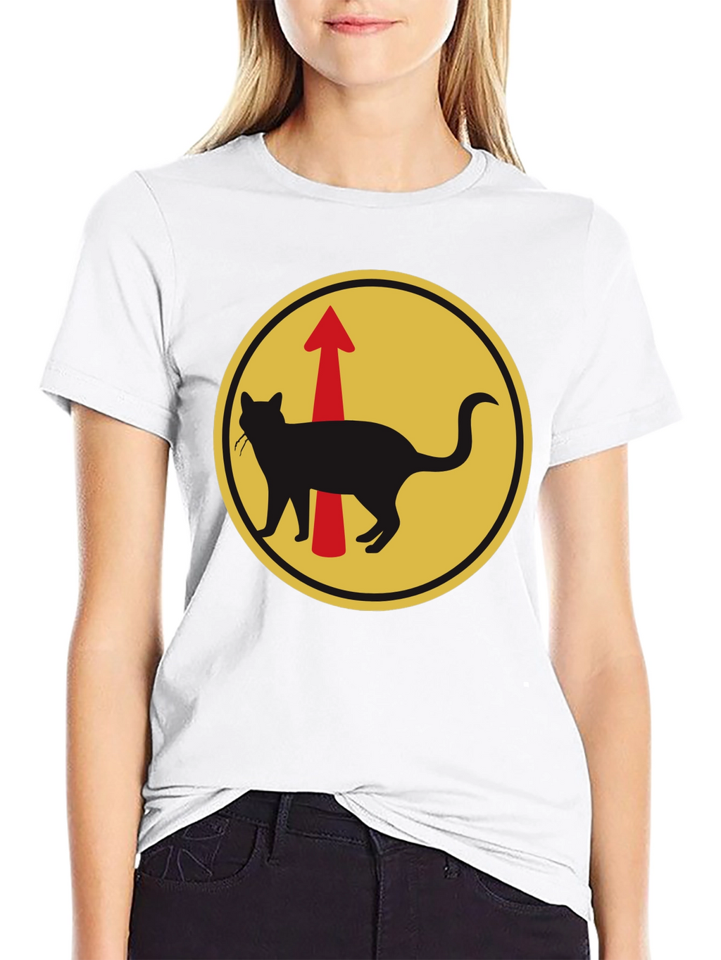 Cat Arrow T-Shirt - Black Unique Design