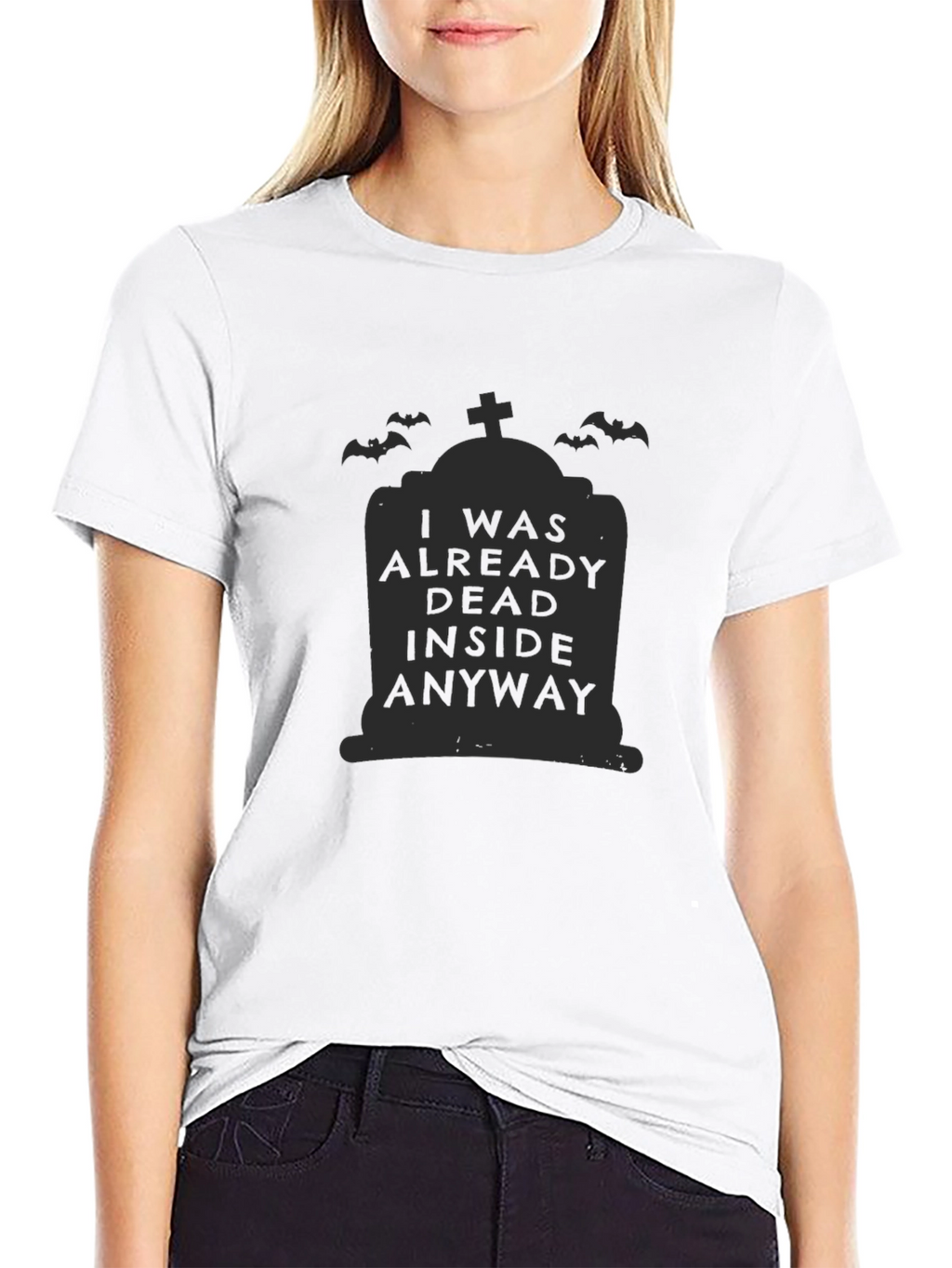 Dead Inside Halloween Tombstone Graphic Tee