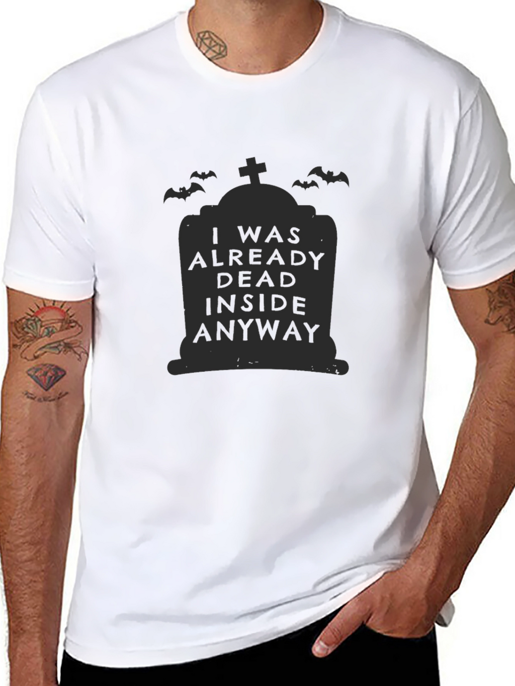 Dead Inside Halloween Tombstone Graphic Tee