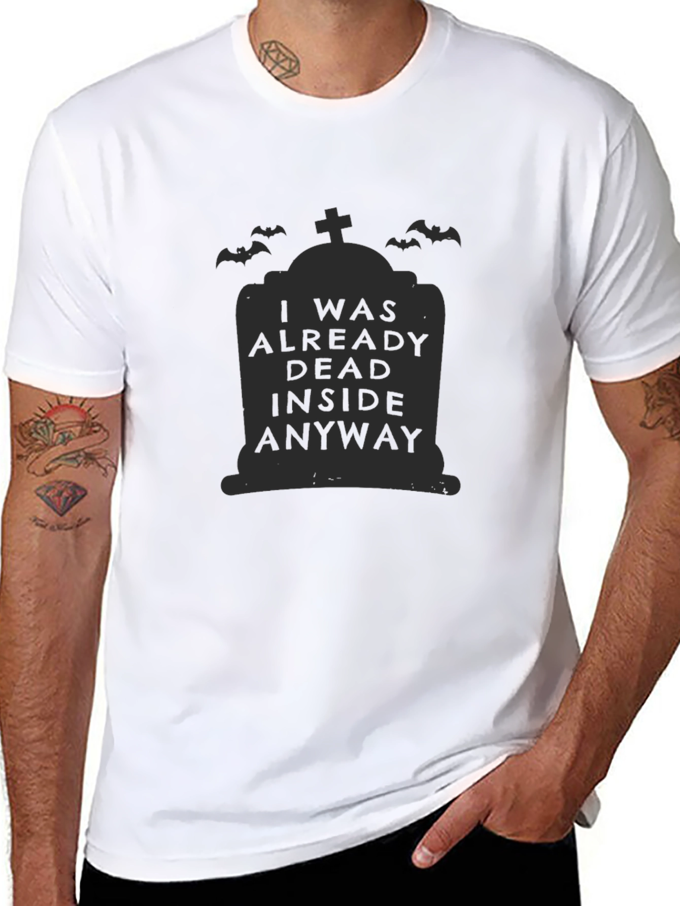 Dead Inside Halloween Tombstone Graphic Tee