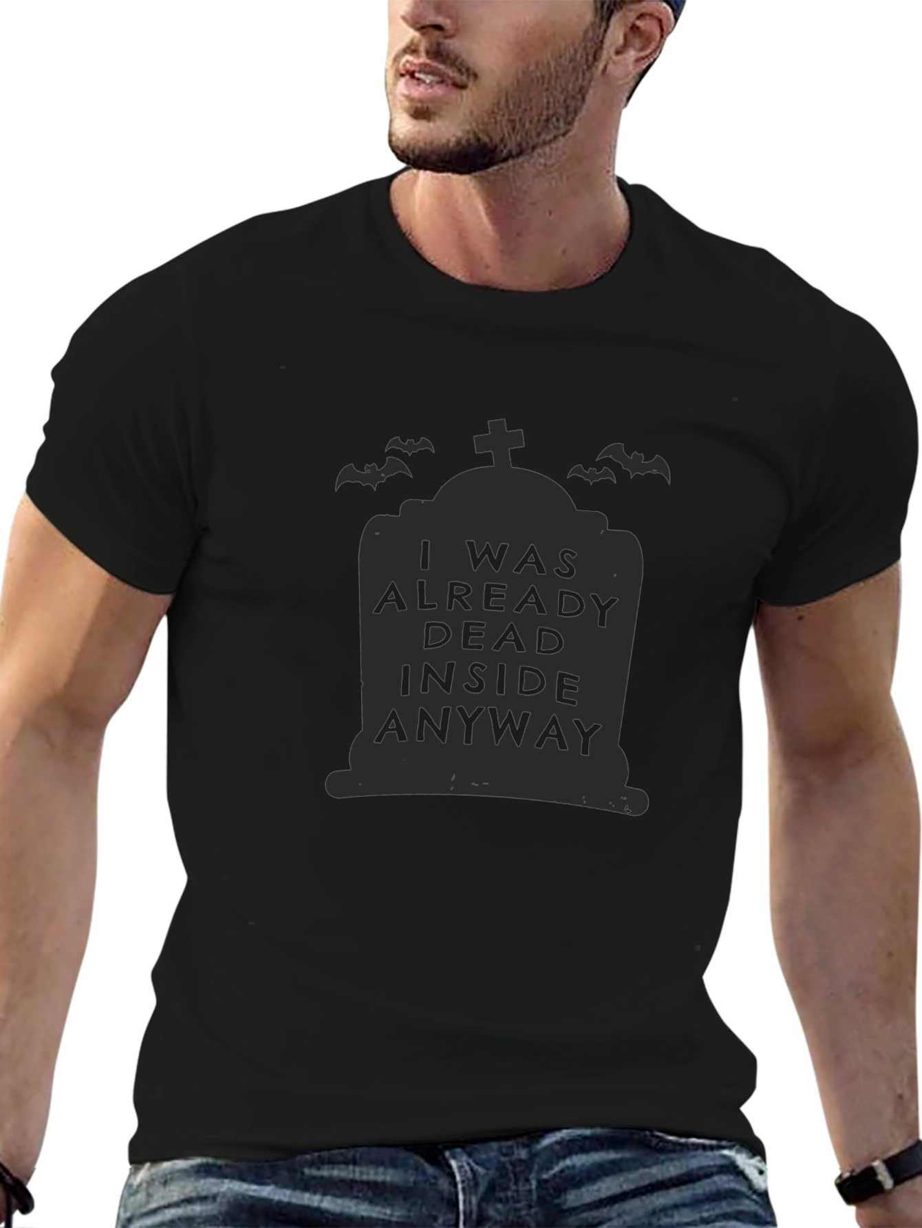 Dead Inside Halloween Tombstone Graphic Tee