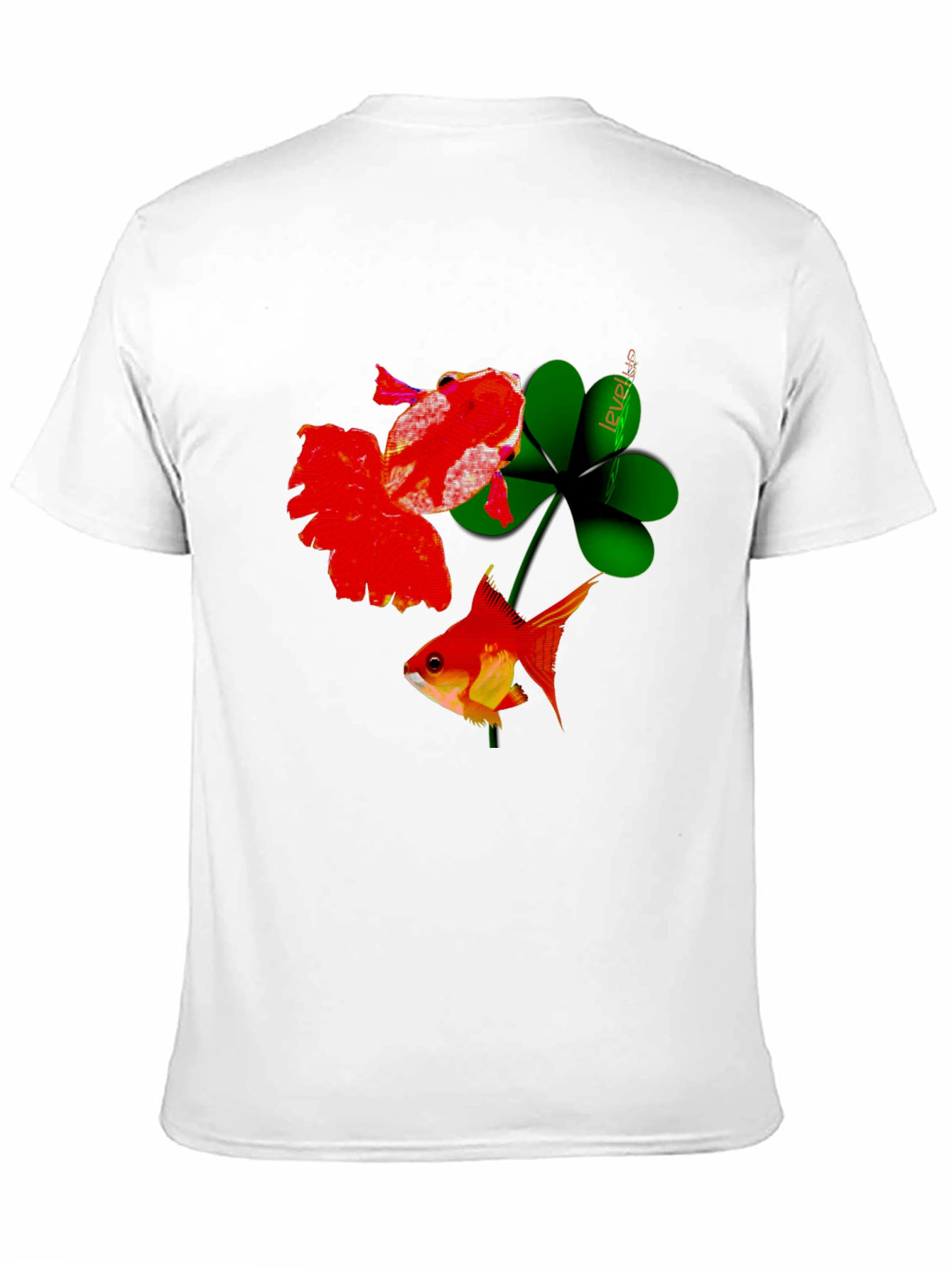 Lucky Goldfish Graphic Tee - Black Cotton T-Shirt