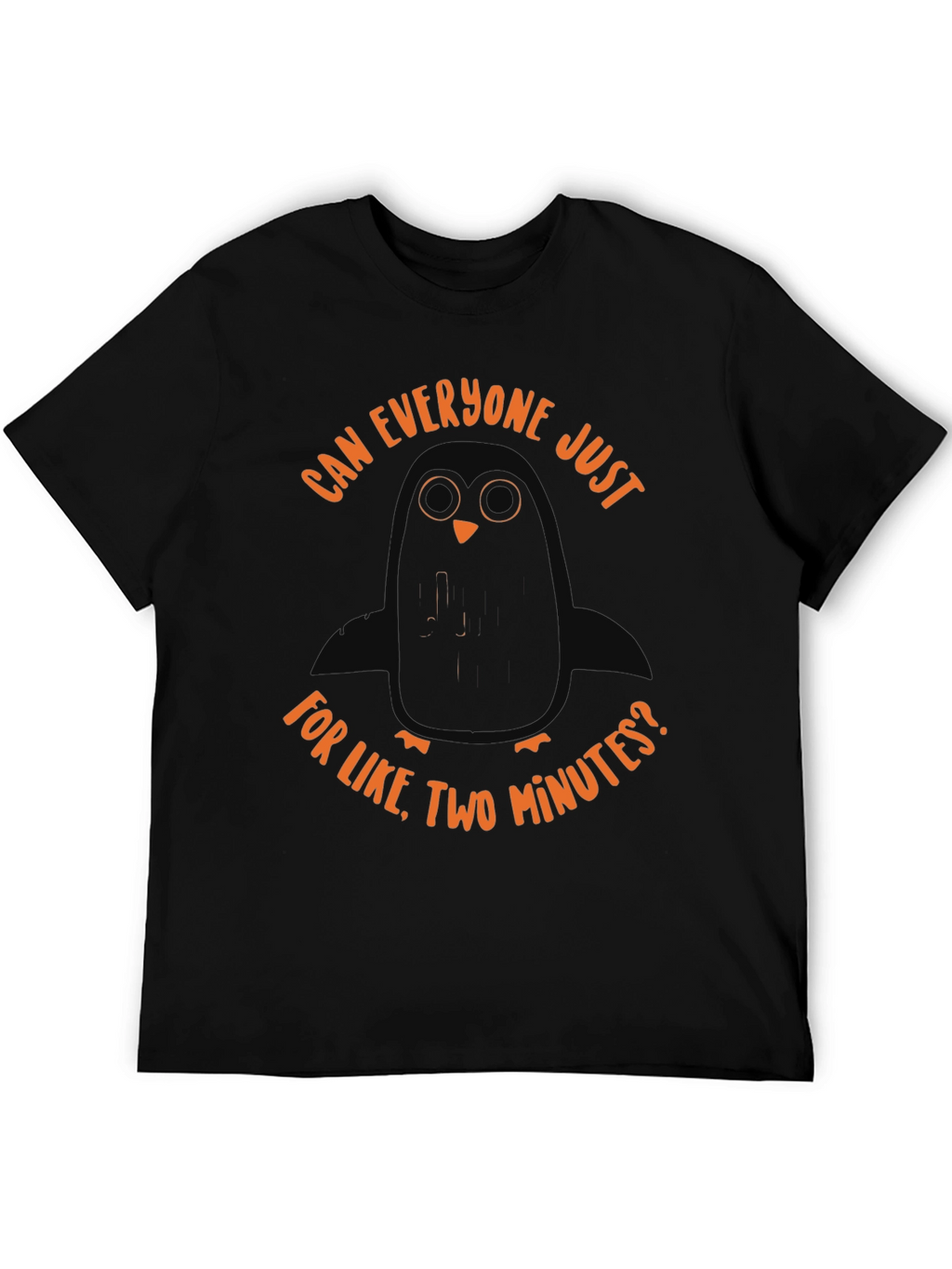 Sarcastic Penguin Graphic Tee - Unisex Black T-Shirt