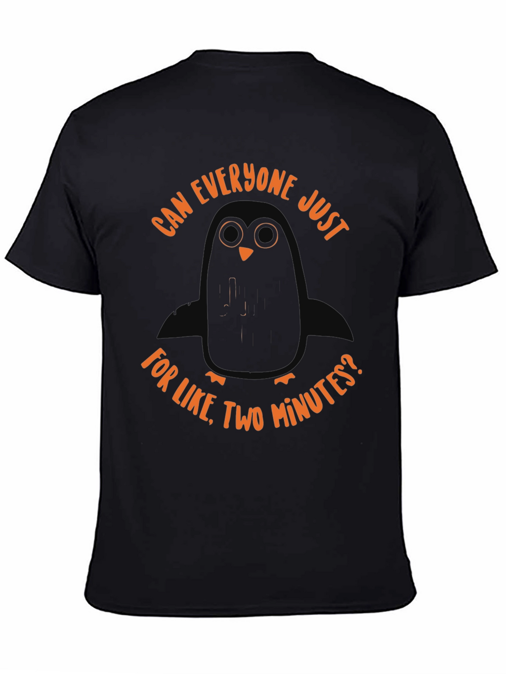 Sarcastic Penguin Graphic Tee - Unisex Black T-Shirt