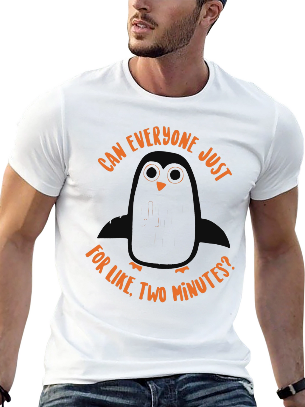 Sarcastic Penguin Graphic Tee - Unisex Black T-Shirt