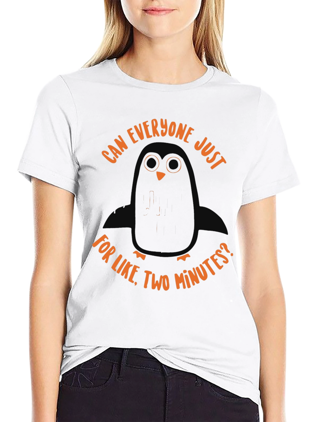 Sarcastic Penguin Graphic Tee - Unisex Black T-Shirt