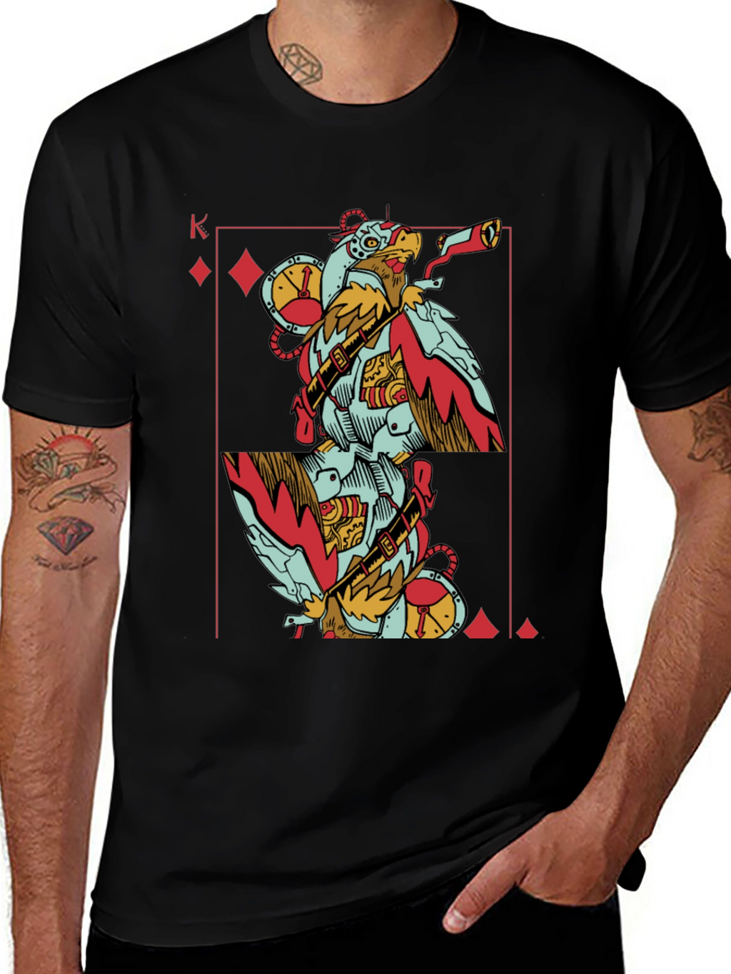 King of Diamonds Steampunk Bird T-Shirt