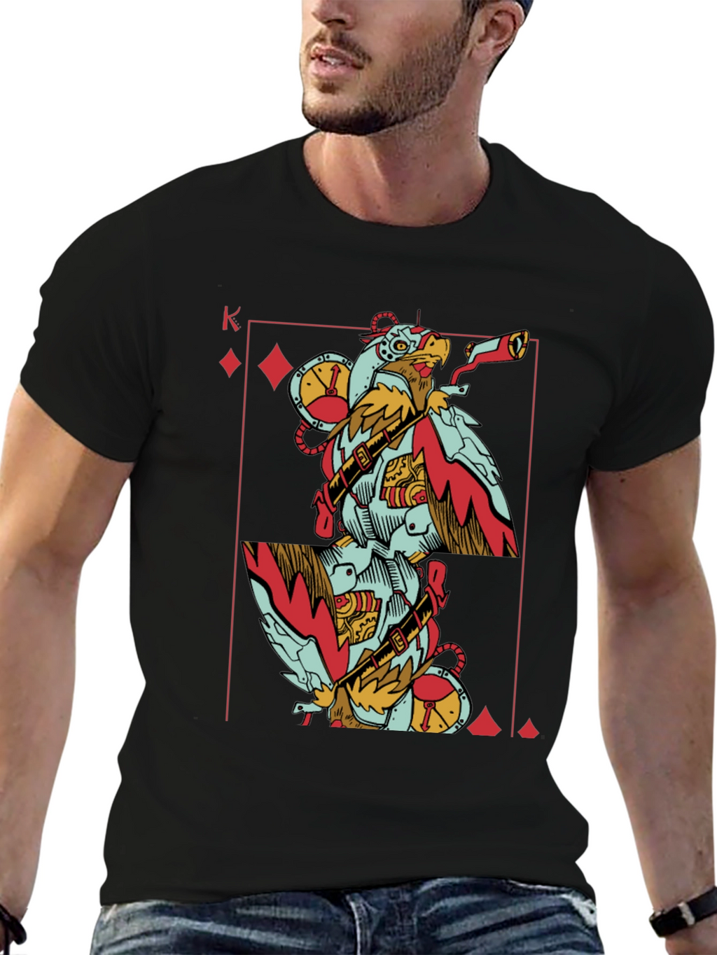 King of Diamonds Steampunk Bird T-Shirt