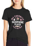 Saxophone Player Mom T-Shirt - Floral Design