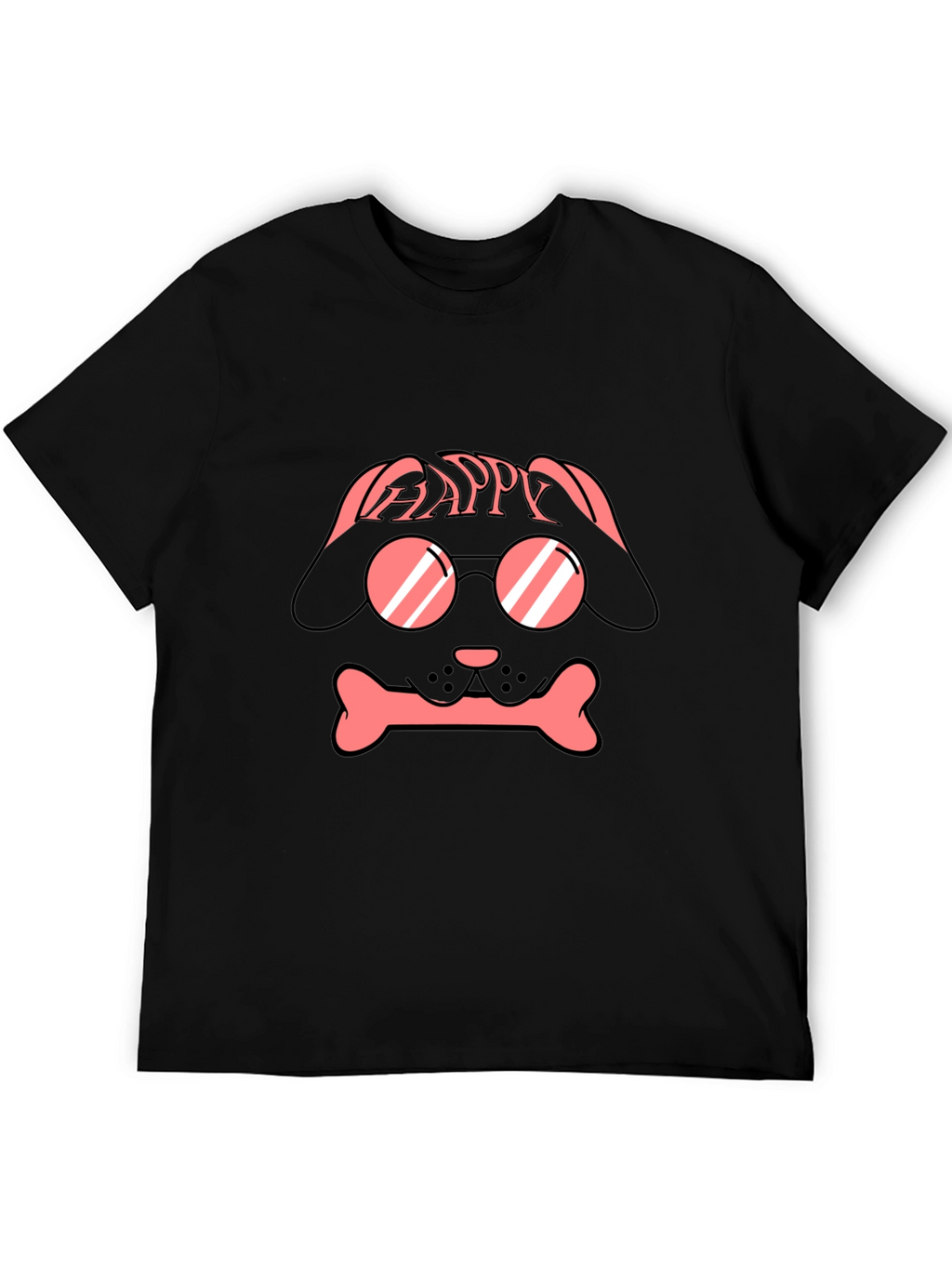 Dog with Glasses T-Shirt - Happy Design