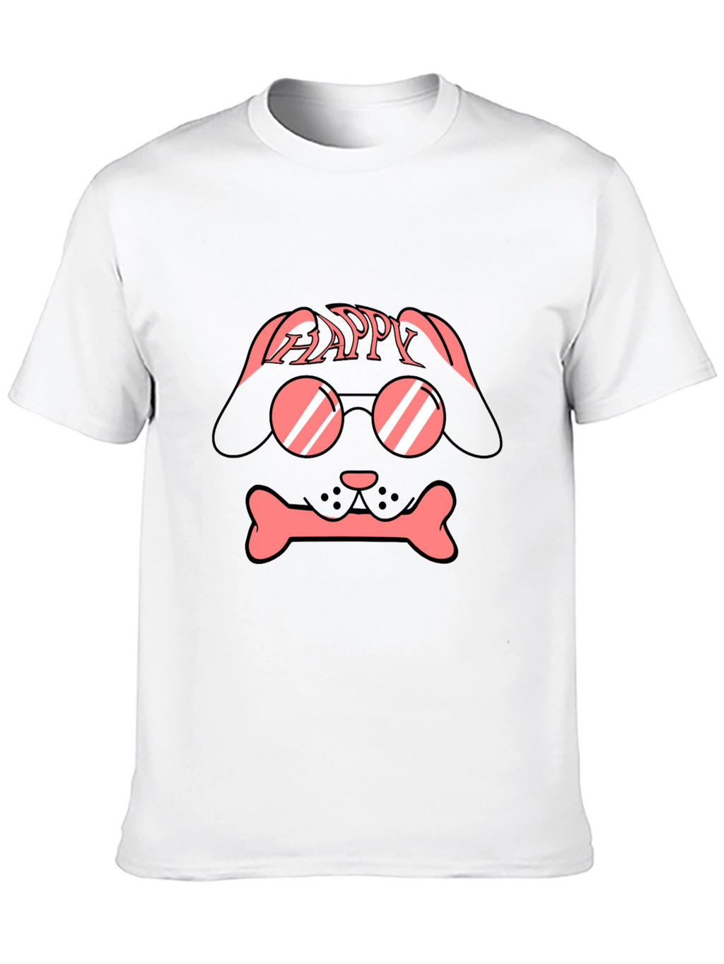 Dog with Glasses T-Shirt - Happy Design